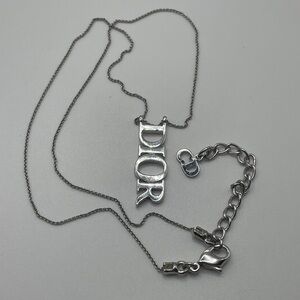 Christian Dior Vertical Logo Necklace